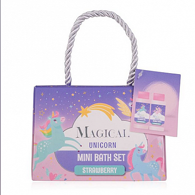 Σετ μπάνιου σε gift bag με 30ml shower gel,30ml bubble bath & σφουγγάρι Unicorn  Accentra