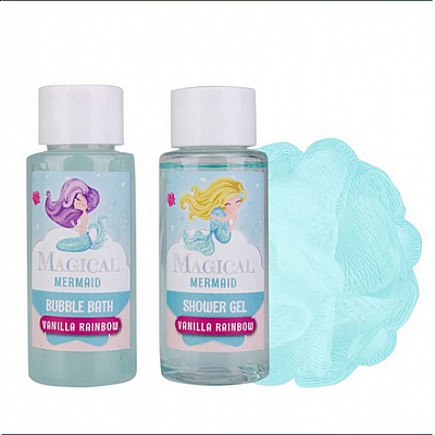 Σετ μπάνιου σε gift bag με 30ml shower gel,30ml bubble bath & σφουγγάρι Mermaid - Accentra