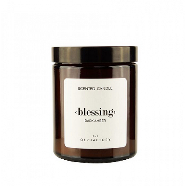 Dark Amber Φυτικό αρωματικό κερί με καπάκι 135gr, Blessing Diffuser - The Olphactory