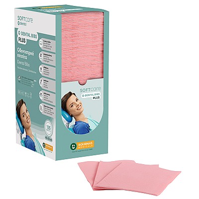 Oδοντ. πετσέτα Soft Care Plus 3ply με dispenser ροζ (125 τεμ)