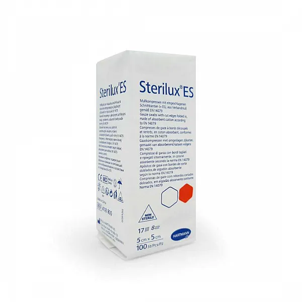 Hartmann Sterilux ES Μη αποστειρωμένη γάζα 13 κλωστών 5×5cm 100 τμχ