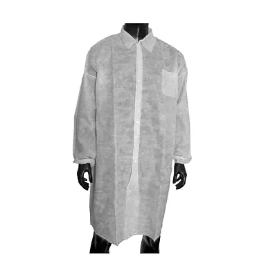 Ρόμπα επισκεπτών Non-Woven με κουμπιά (Labcoat) λευκή  (10τμχ)