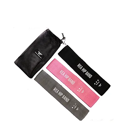 Rea Hip Band Set 3 Λάστιχα γυμ/κής 20 - 22.6 kg [76 x 8cm] - Γκρι/Ροζ /Μαύρο
