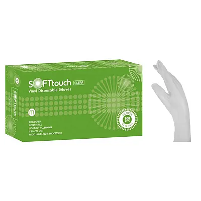 Soft Touch Γάντια Βινυλίου - Λευκό με πούδρα (100τμχ)