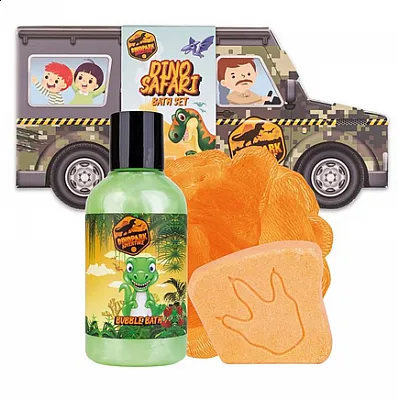 Σετ μπάνιου σε SUV κουτί με αφρόλουτρο 150ml, bath fizzer & σφουγγάρι, Dinopark - Accentra