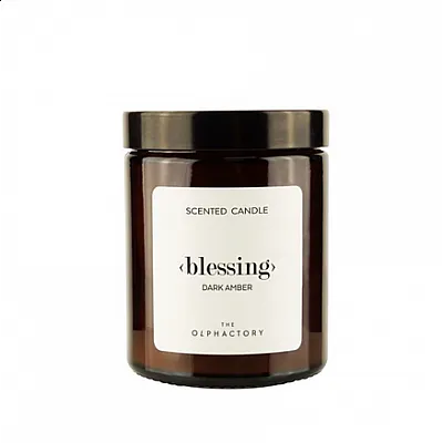 Dark Amber Φυτικό αρωματικό κερί με καπάκι 135gr, Blessing Diffuser - The Olphactory