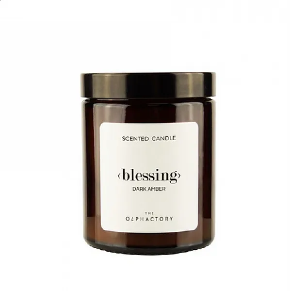 Dark Amber Φυτικό αρωματικό κερί με καπάκι 135gr, Blessing Diffuser - The Olphactory
