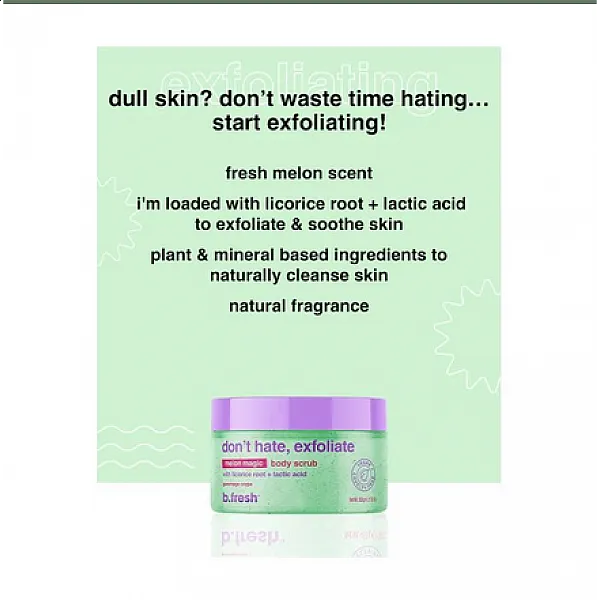 Scrub λάμψης & απολέπισης σώματος, don't hate, exfoliate 200gr - BFresh