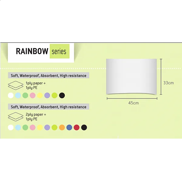Οδοντιατρική πετσέτα Λευκή - 1ply + 1ply (χωρίς dispenser) (500τμχ)